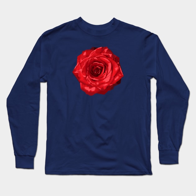 Rose Flower Abstract Nature Art Long Sleeve T-Shirt by Insightly Designs